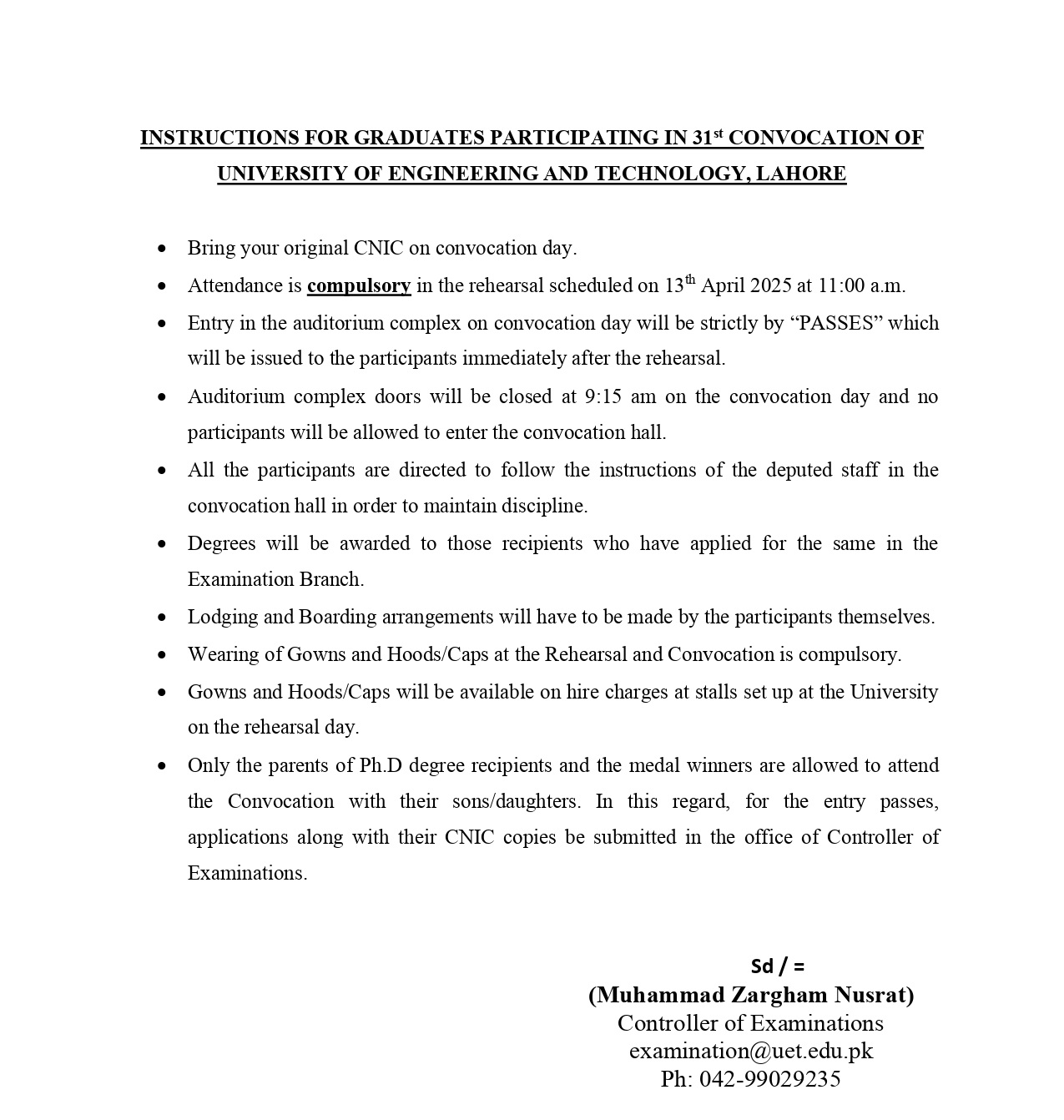 Instruction for the Participants in 31st Convocation_page-0001